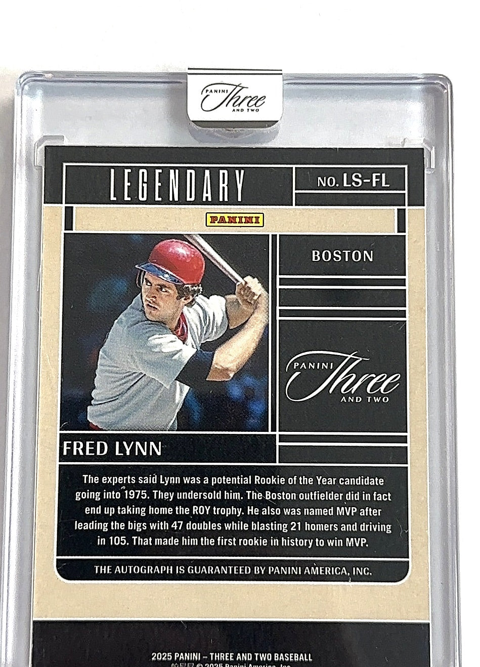 2025 Panini Three and Two Legendary Signatures Fred Lynn [Holo Gold] #LS-FL AUTO — back