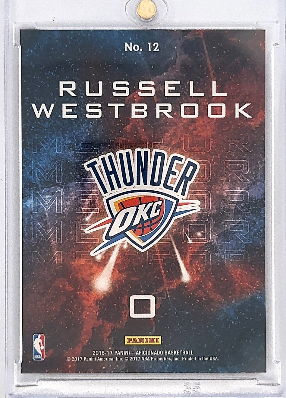 2024 Panini Aficionado Russell Westbrook [Meteor] #12 — back