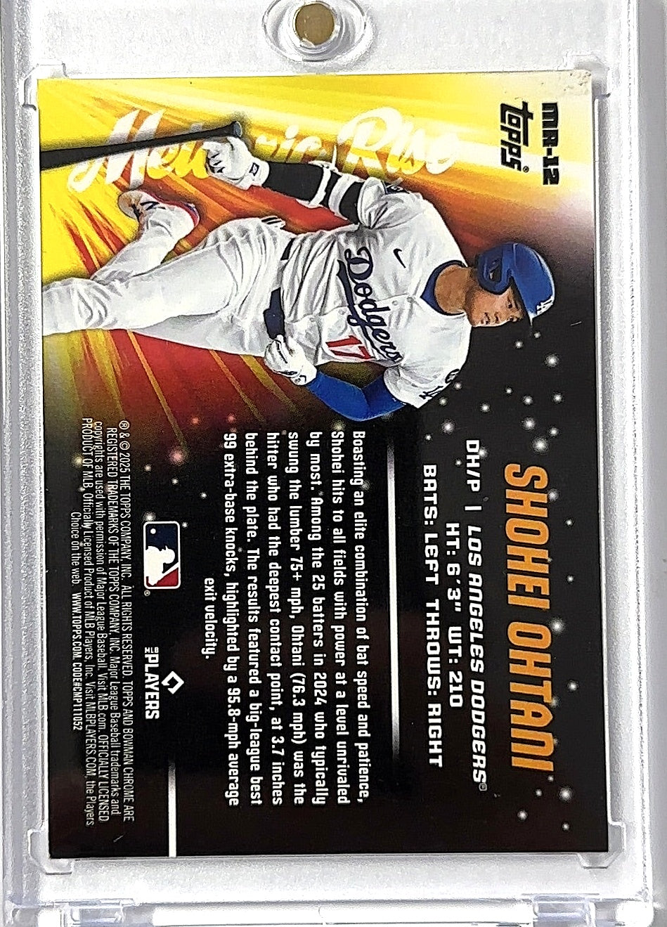 2025 Bowman Chrome Meteoric Rise Shohei Ohtani #MR-12 — back