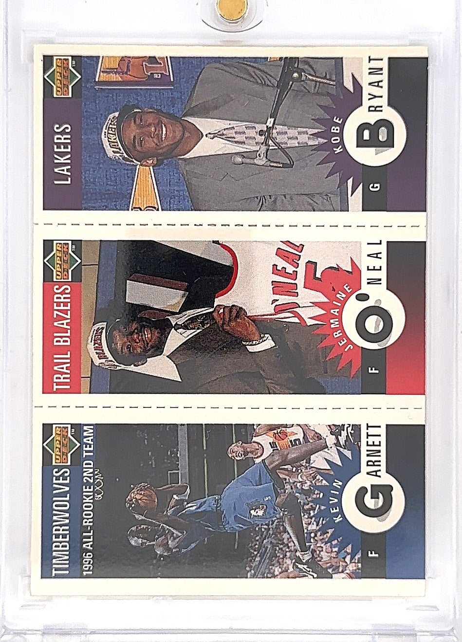 1996 Collector's Choice Mini O'Neal, Garnett, Bryant — front