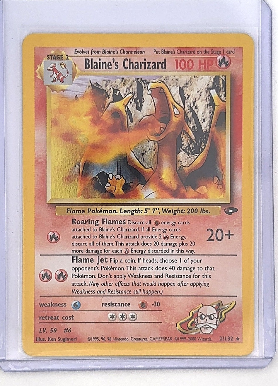 Blaine’s Charizard Unlimited #2/132 — front