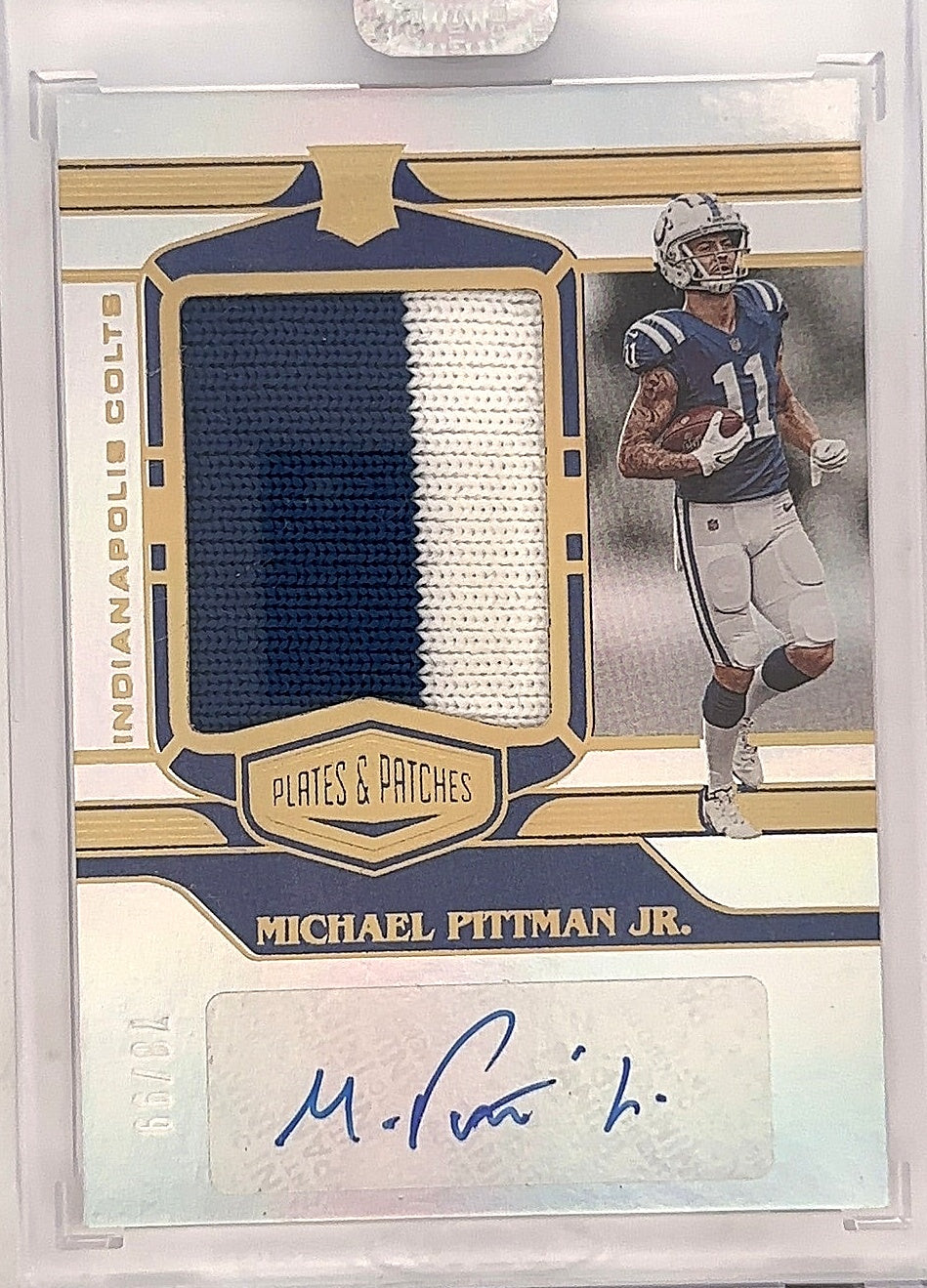 Michael Pittman Jr. Plates & Patches Rookie Patch Auto /99 — front