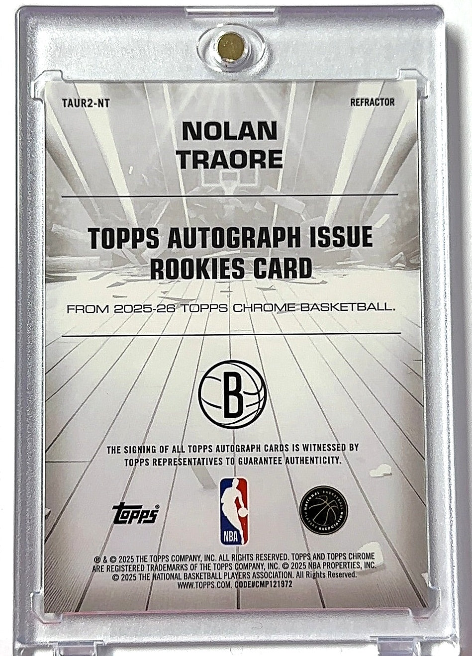 2025 Topps Chrome Autograph Issue Rookie Nolan Traore [Refractor] #TAUR2-NT AUTO — back