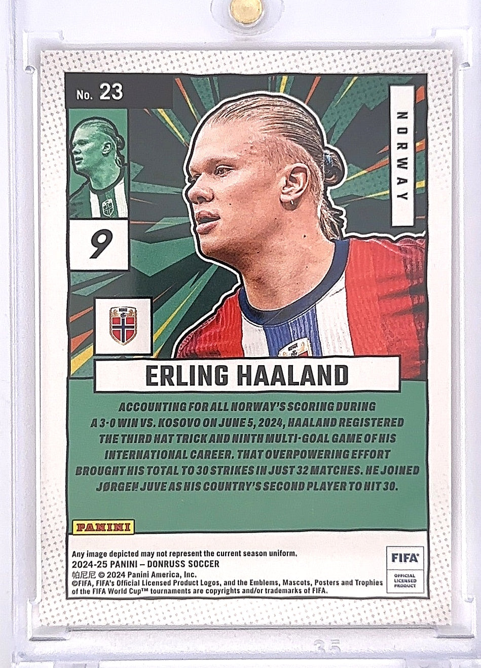 2024-25 Erling Haaland Donruss Marvels [Red] #23 — back