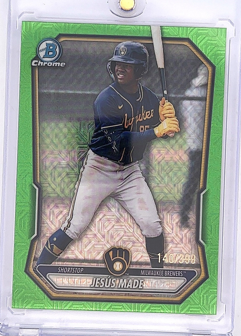 2026 Bowman Chrome Prospect Jesus Made [Neon Green Mojo Refractor] #BCP-96 — front