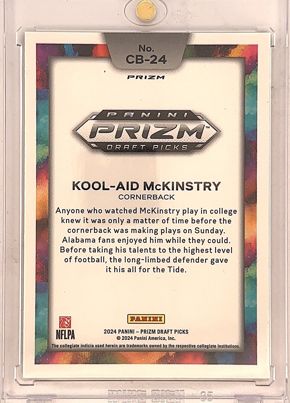 2024 Panini Prizm Draft Picks Color Blast Kool-Aid McKinstry [Black] #CB-24 — back