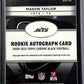2025 Topps Chrome Black Rookie Autograph Mason Taylor #RAU-MT AUTO — back