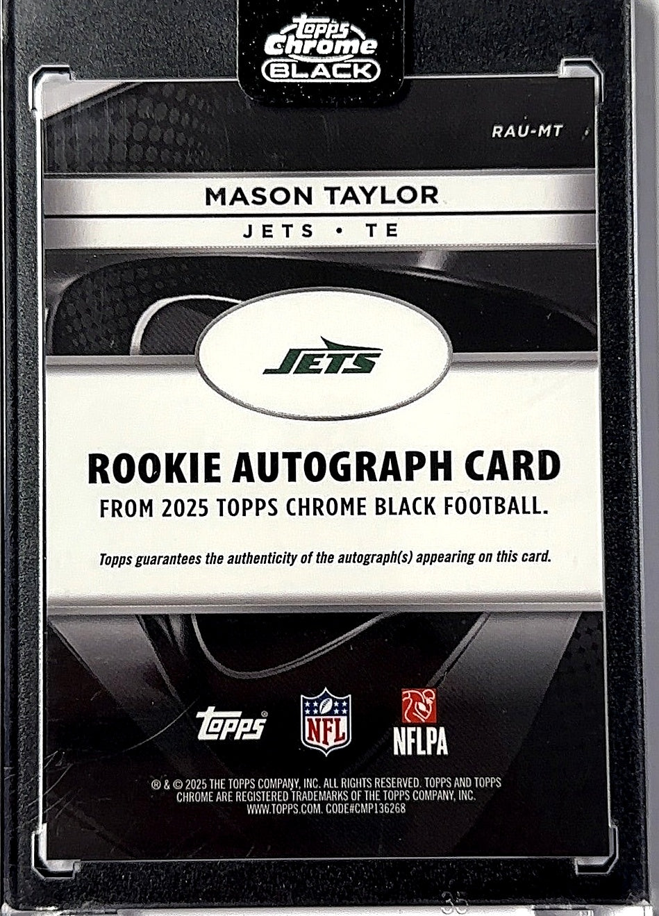 2025 Topps Chrome Black Rookie Autograph Mason Taylor #RAU-MT AUTO — back