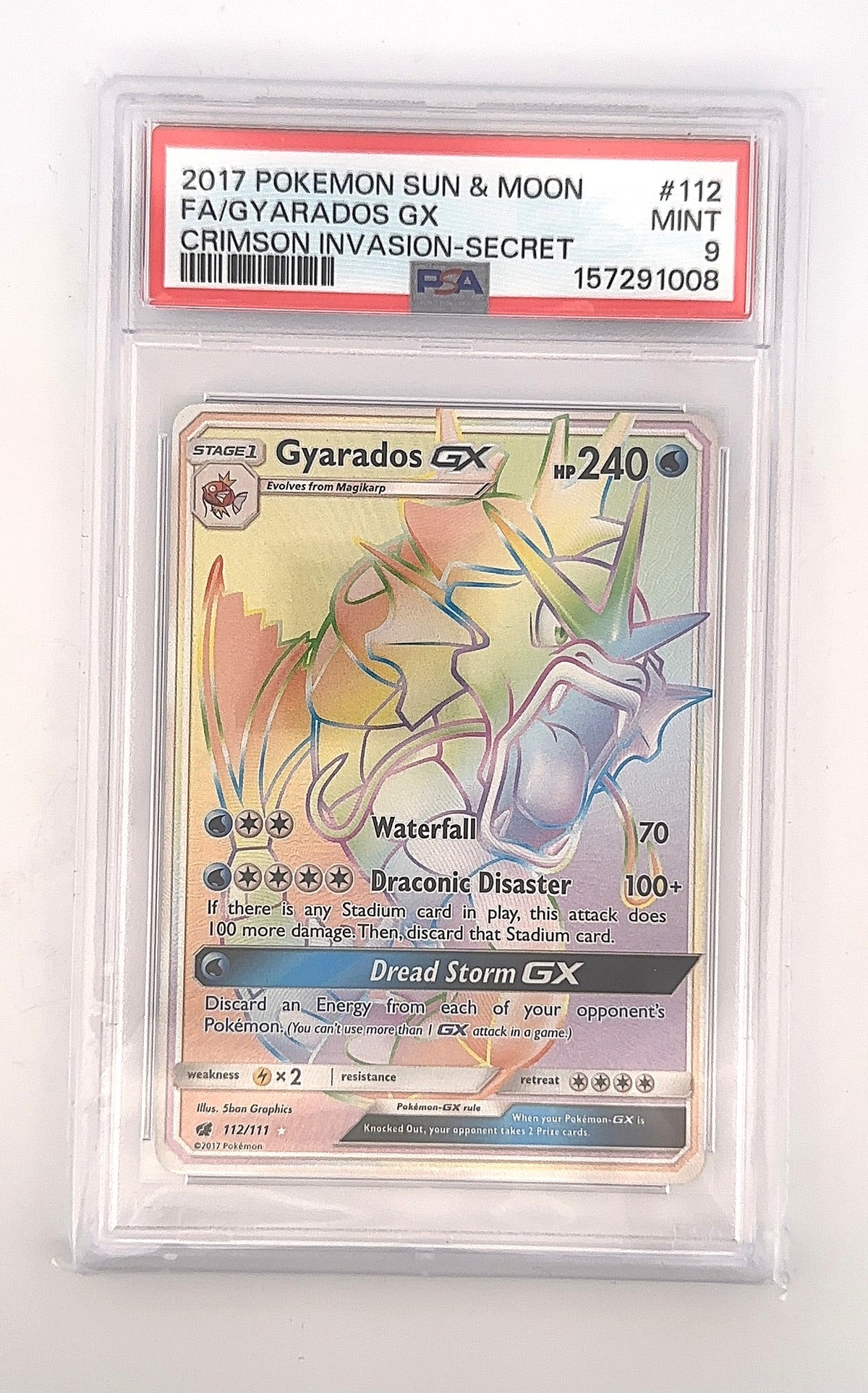 Gyarados GX (Secret) #112/111 PSA MINT 9 — front