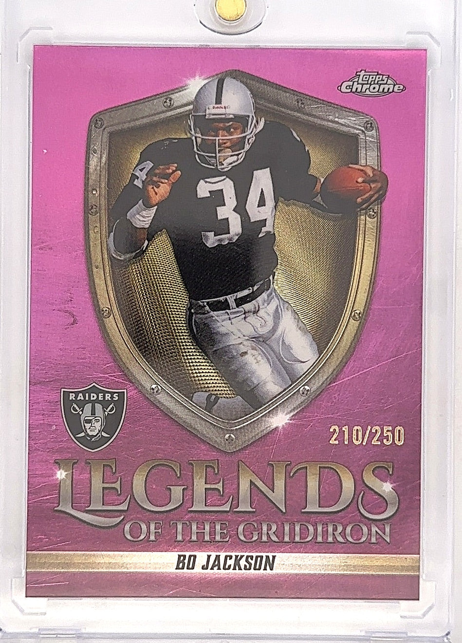 2025 Topps Chrome Legends Of The Gridiron Bo Jackson [Pink Refractor] #LOG-17 — front
