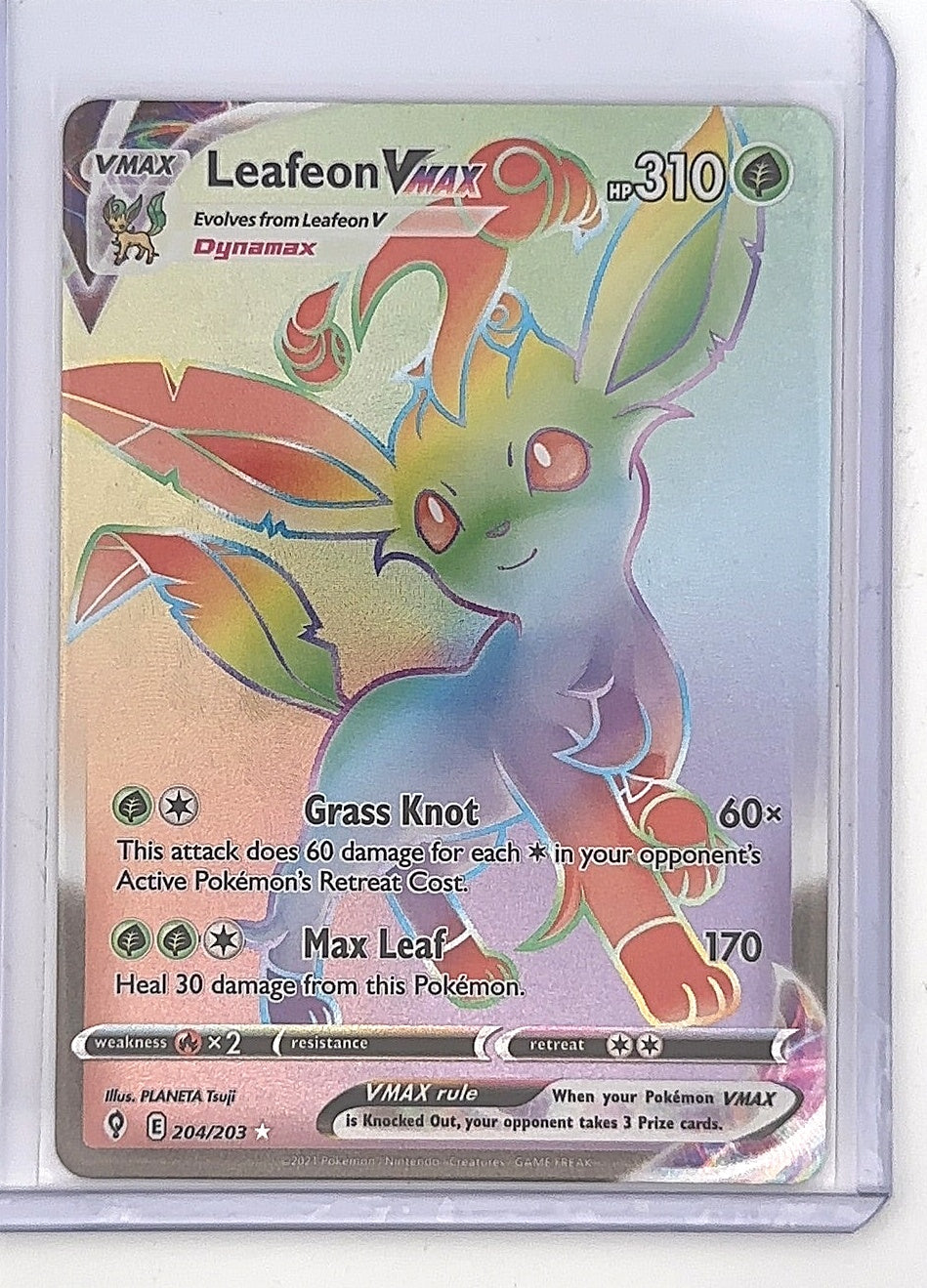 Leafeon VMAX (Secret) #204/203 — front
