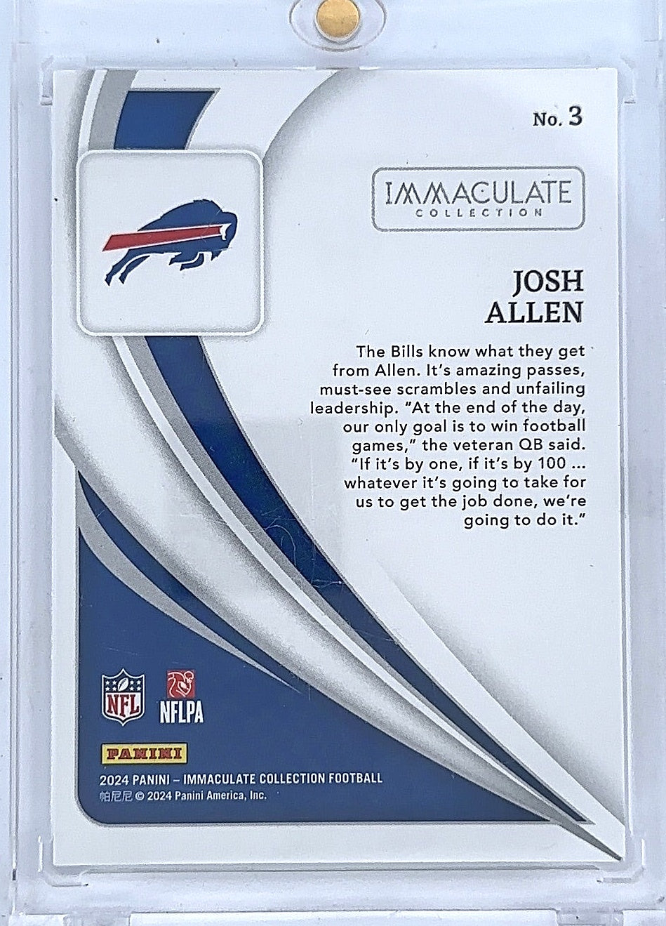 Josh Allen Immaculate #3 37/99 — back