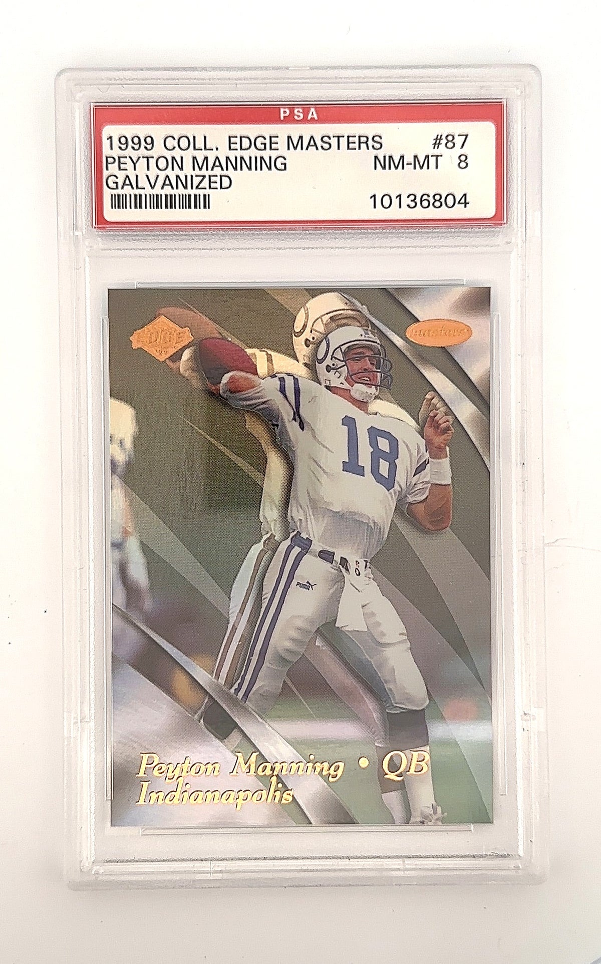 Peyton Manning 1999 Masters Galvanized #87 PSA NM-MT 8 — front