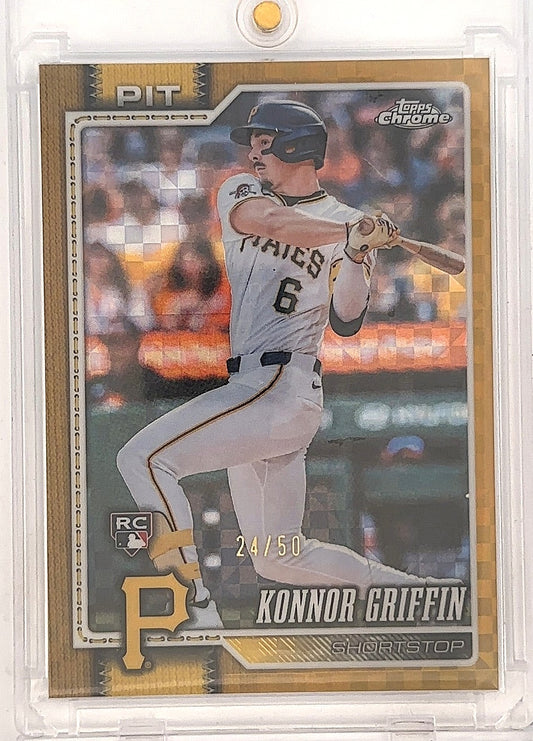 2026 Topps Chrome Konnor Griffin [Gold X-Fractor] #74 — front