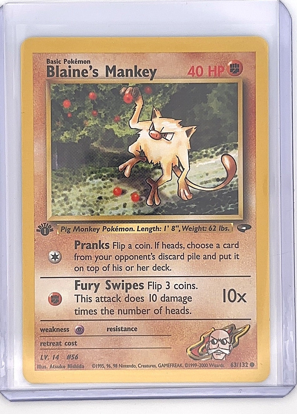 Blaine's Mankey #063/132 — front