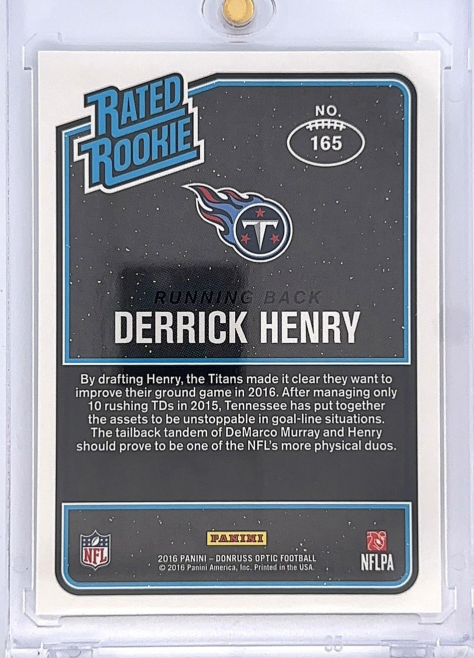 Derrick Henry Optic Rated Rookie #165 — back