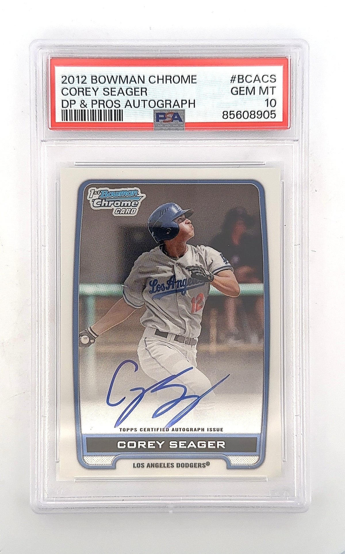2012 Bowman Chrome Draft Picks & Prospects Autograph Corey Seager #BCACS PSA 10 — front
