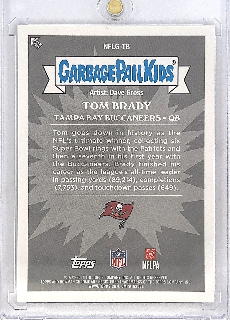 2026 Bowman Garbage Pail Kids NFL Tom Brady #NFLG-TB — back