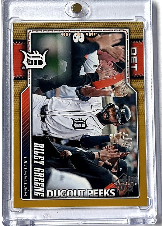 2026 Topps Celebration Riley Greene [Gold Dugout Peeks] #209 — front