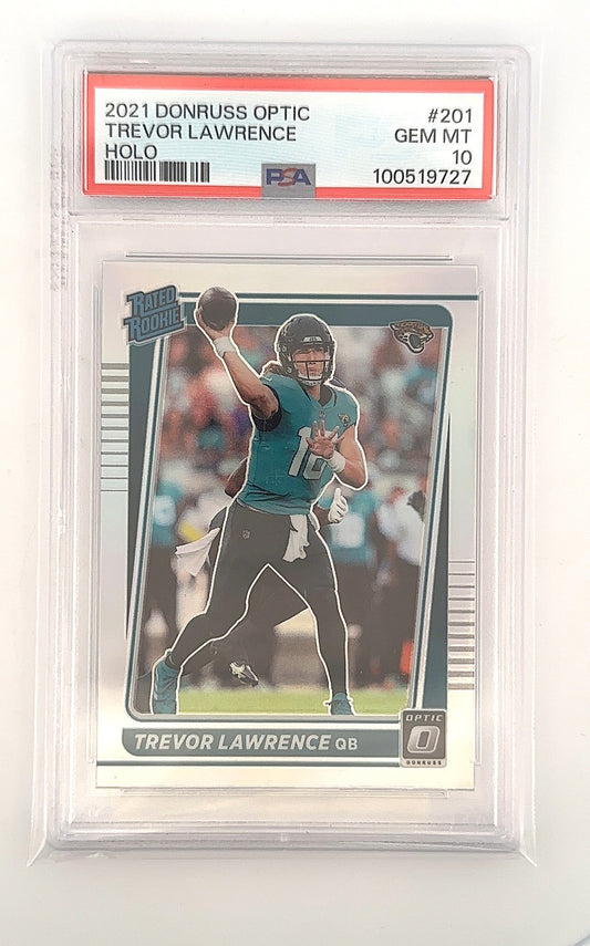 Trevor Lawrence 2021 DonRuss Optic Holo PSA GEM MT 10 — front