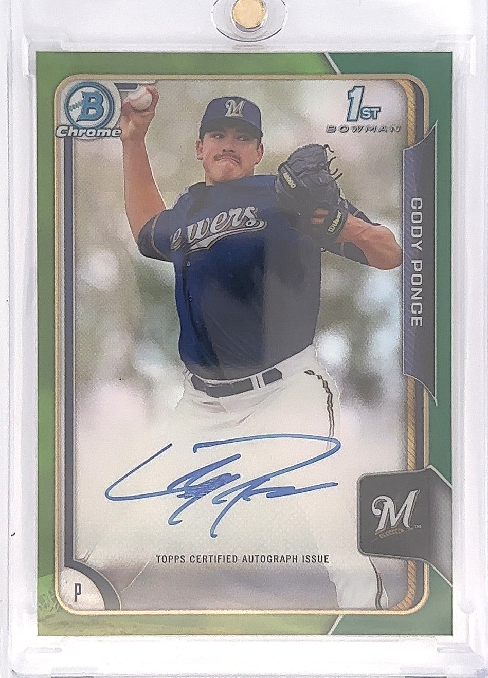 2015 Cody Ponce Bowman Chrome 1st Bowman Auto /99 [Green] BCA-CP — front