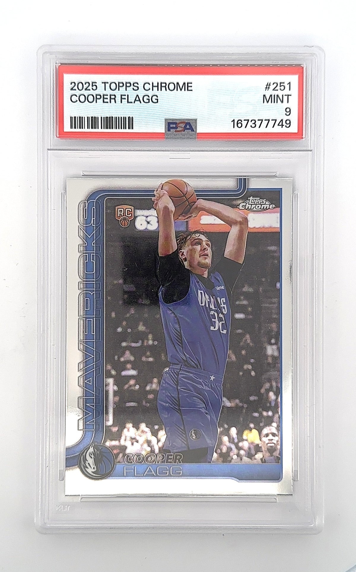 2025 Topps Chrome Cooper Flagg #251 PSA 9 — front