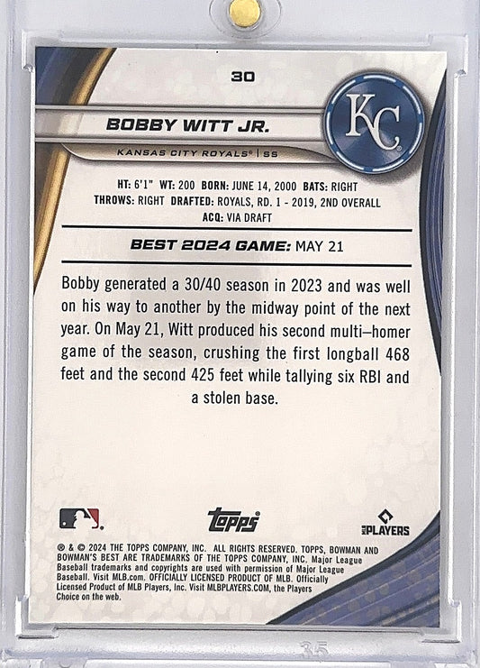 2024 Bowman's Best Bobby Witt Jr. [Blue Refractor] #30 — back