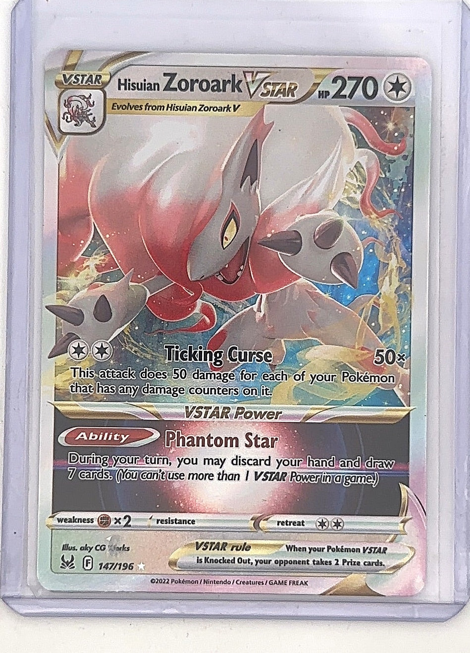 Hisuian Zoroark VSTAR #147/196 — front