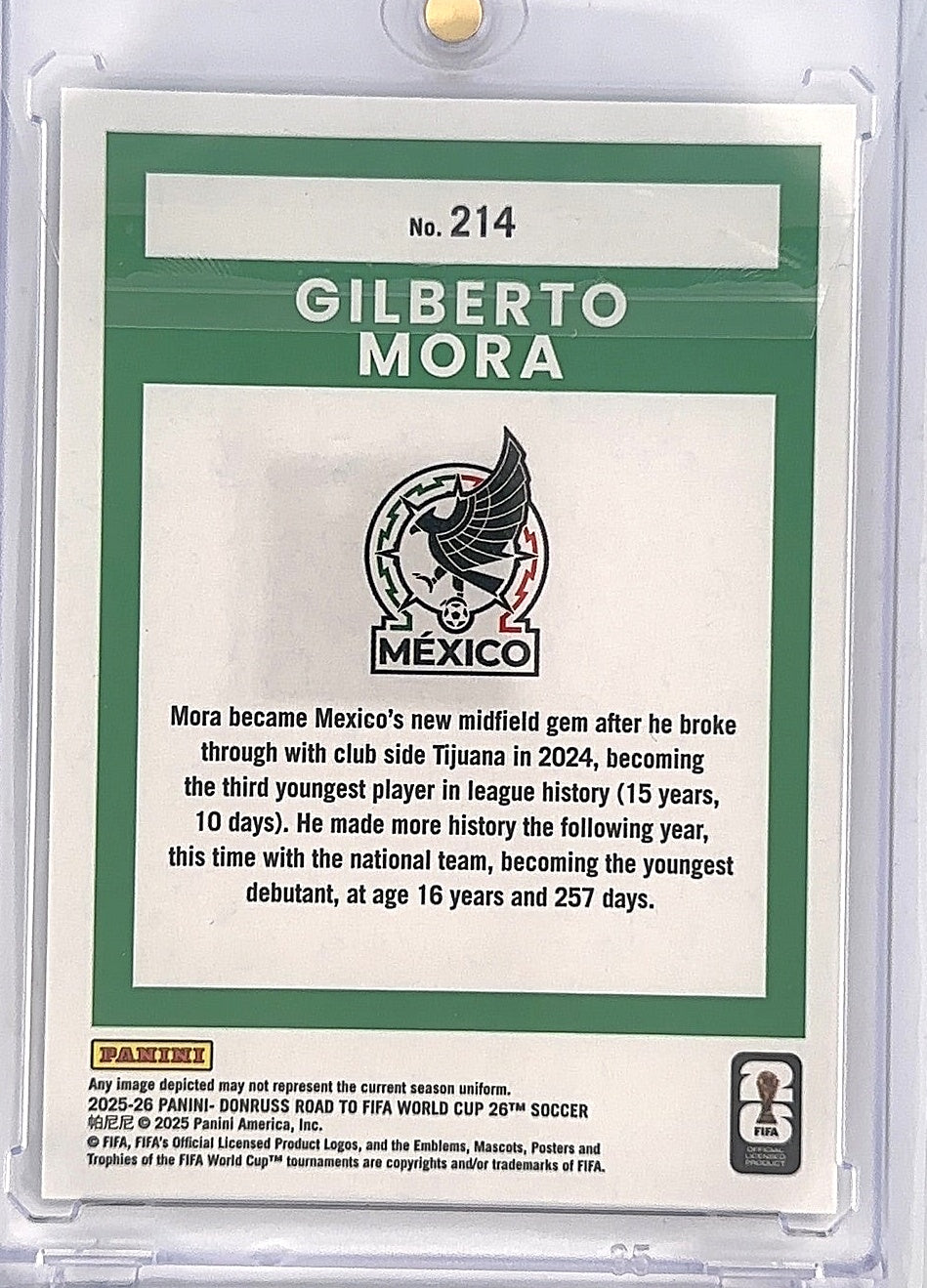 Gilberto Mora Cracked Ice Rated Rookie — back