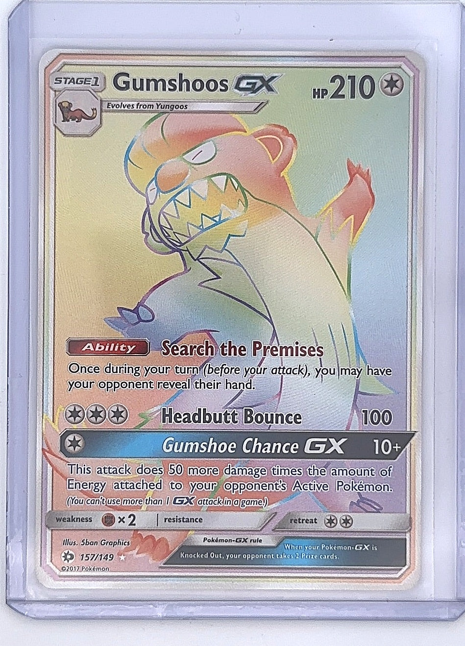 Gumshoos GX (Secret) #157/149 — front