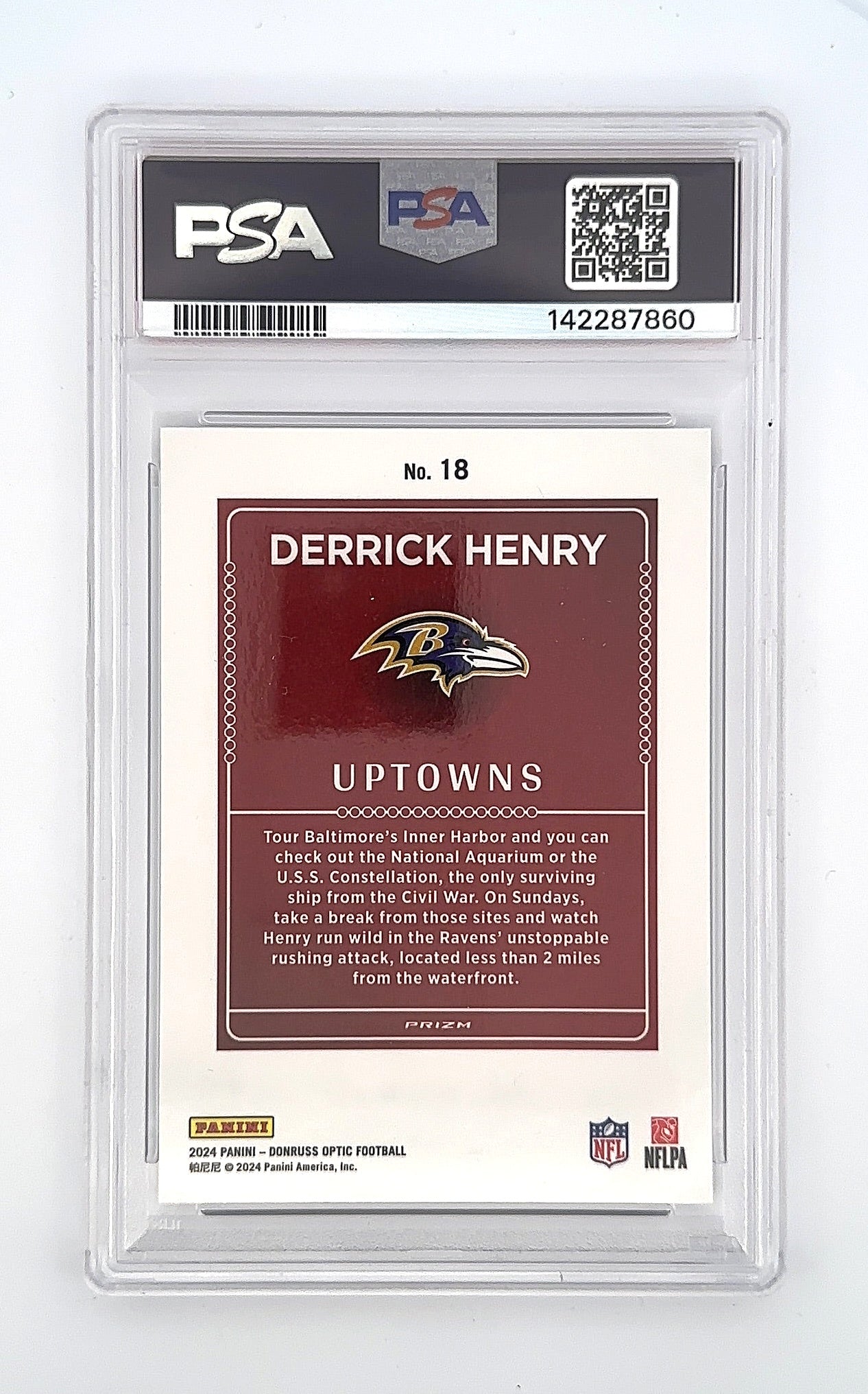 2024 Panini Donruss Optic Uptowns Derrick Henry #18 PSA 9 — back