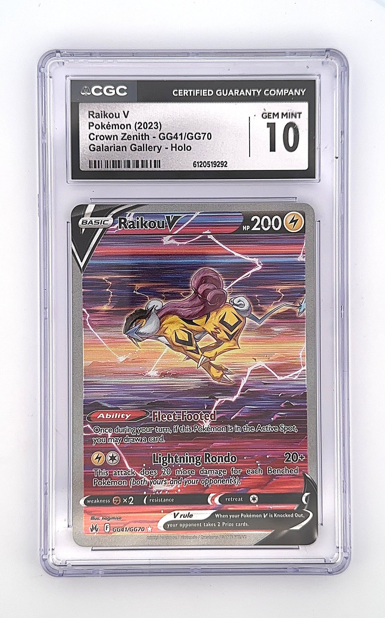 Raikou V #GG41/GG70 CGC 10 — front