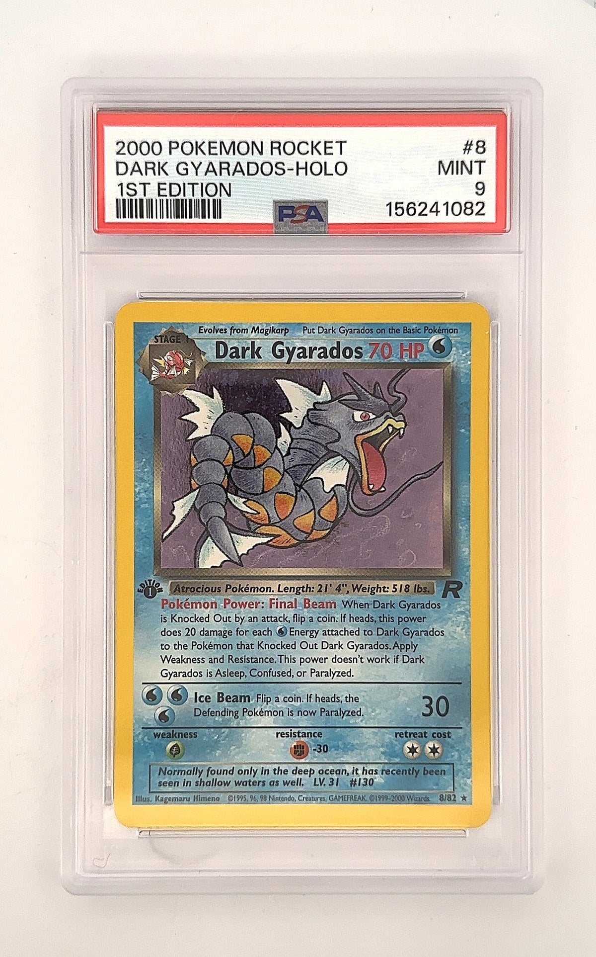 Dark Gyarados (8) #08/82 PSA MINT 9 — front