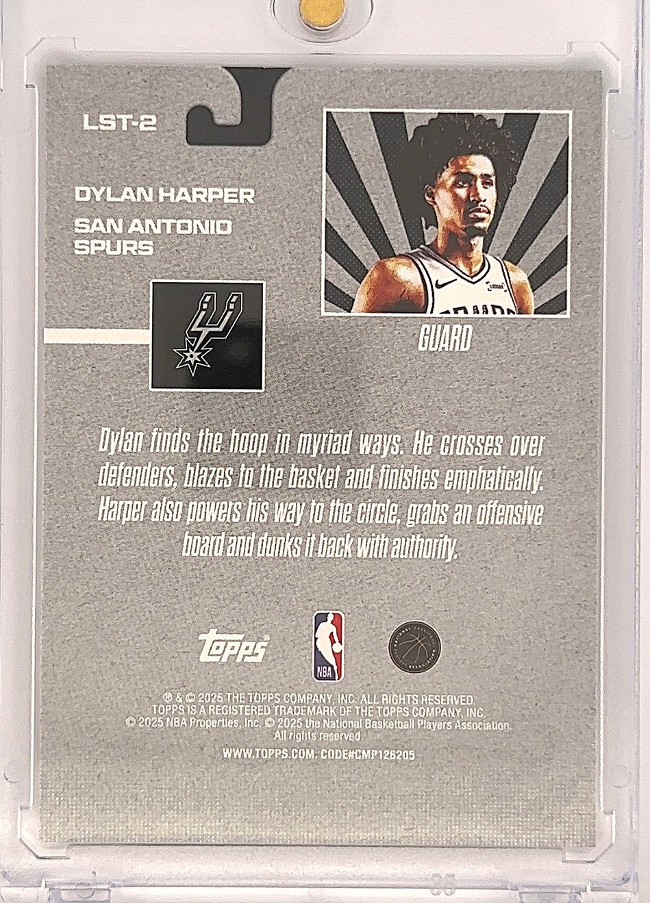 2025 Topps Limited Stock Legends Dylan Harper #LST-2 — back