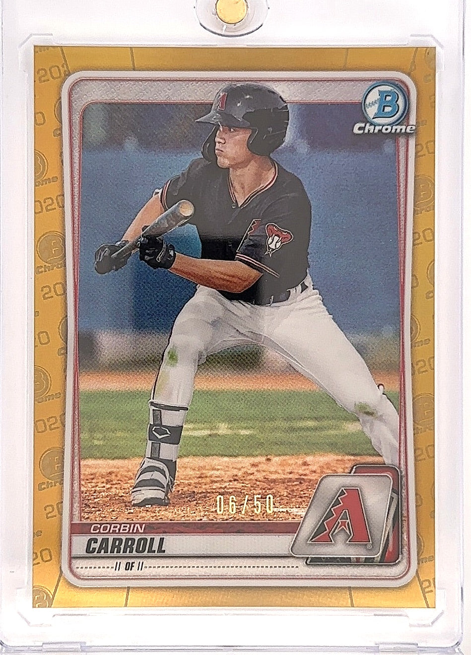 2020 Bowman Draft Chrome Corbin Carroll [Gold Refractor] #BD-114 06/50 — front