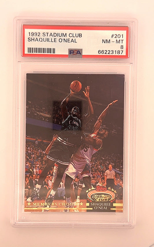 1992 Stadium Club Shaquille O'Neal #201 PSA 8 — front