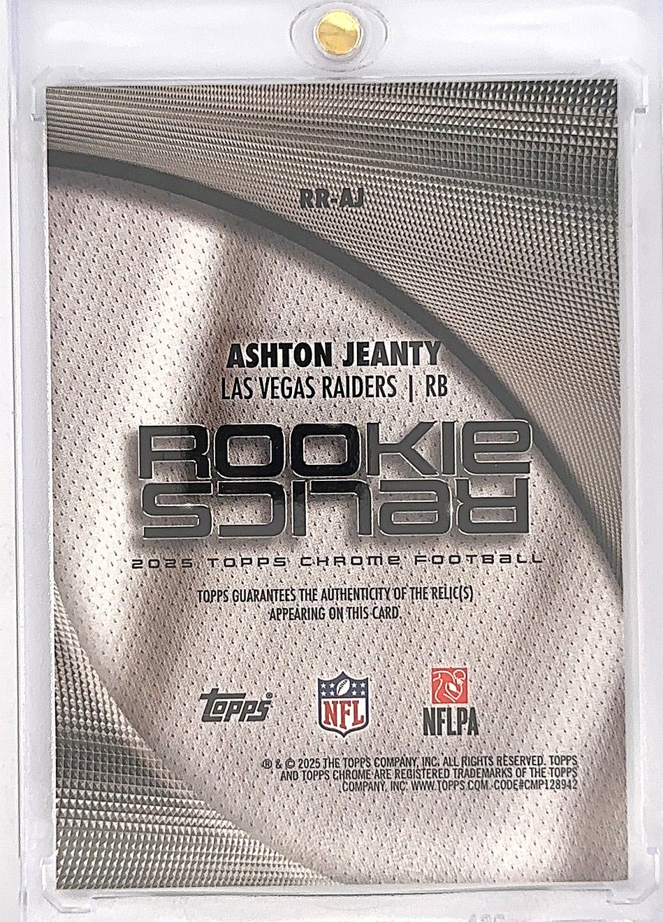 Ashton Jeanty Rookie Relics 2025 87/99 — back