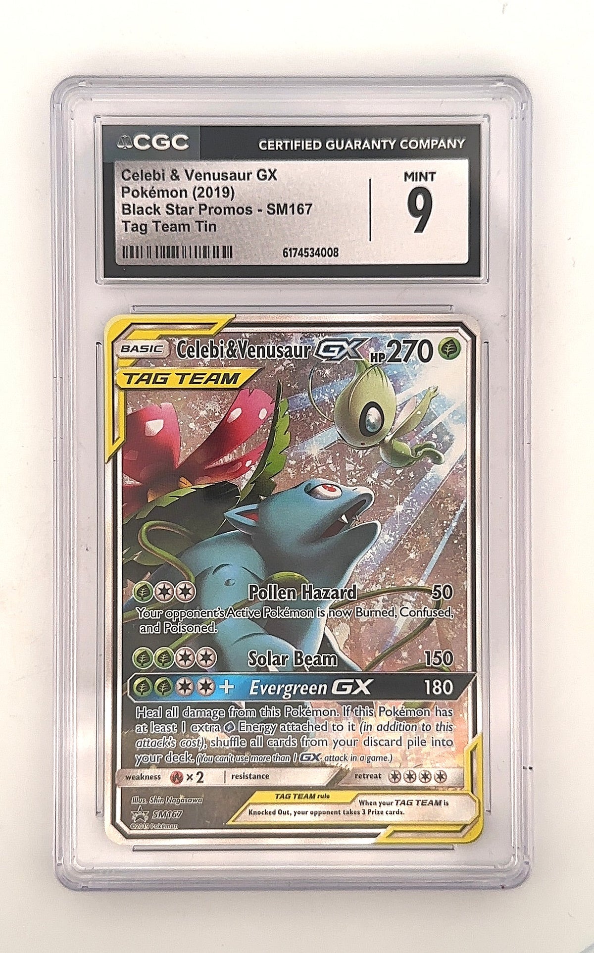 Celebi & Venusaur GX - SM167 #SM167 CGC MINT 9 — front