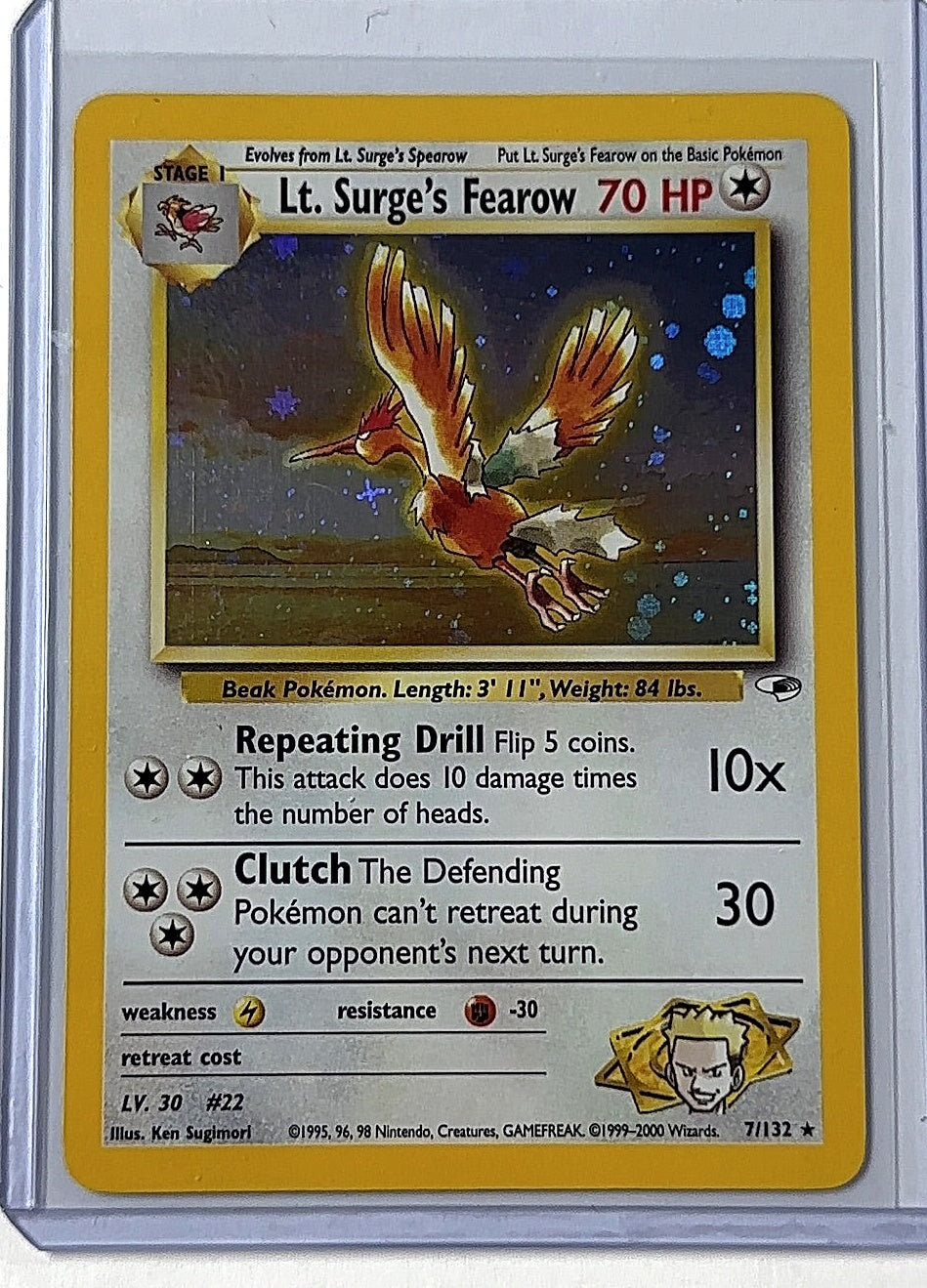 Lt. Surge's Fearow #007/132 — front