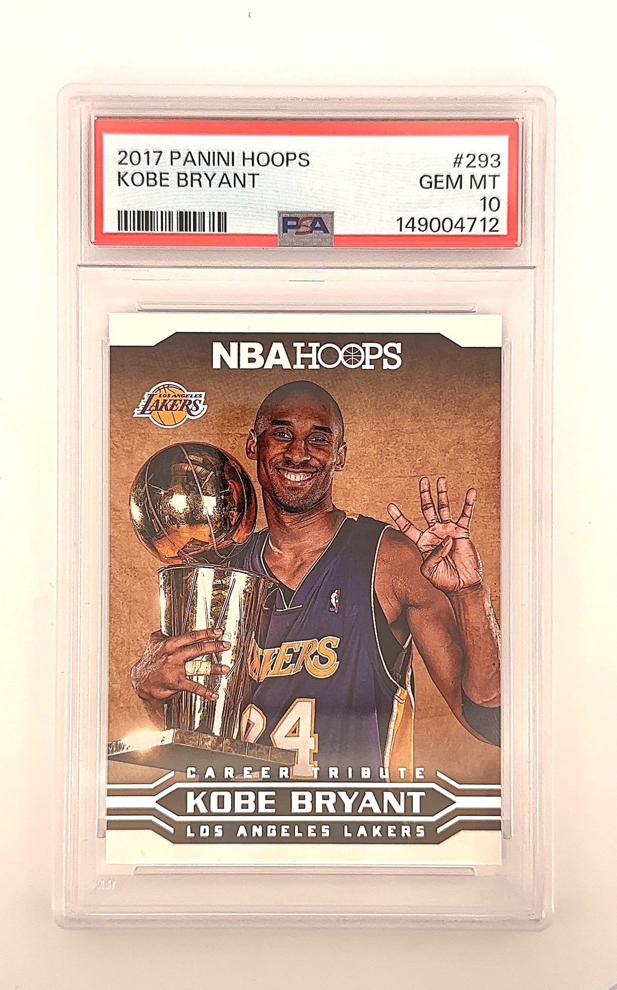 2017 Panini Hoops Kobe Bryant #293 PSA 10 — front