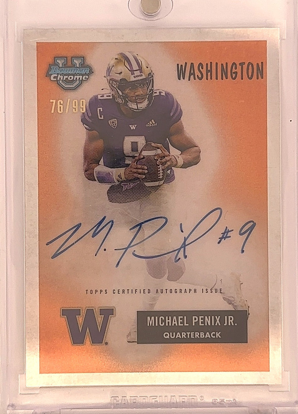 2023 Bowman Chrome University 1955 Autographs Michael Penix Jr. [Orange] #55B-MP — front