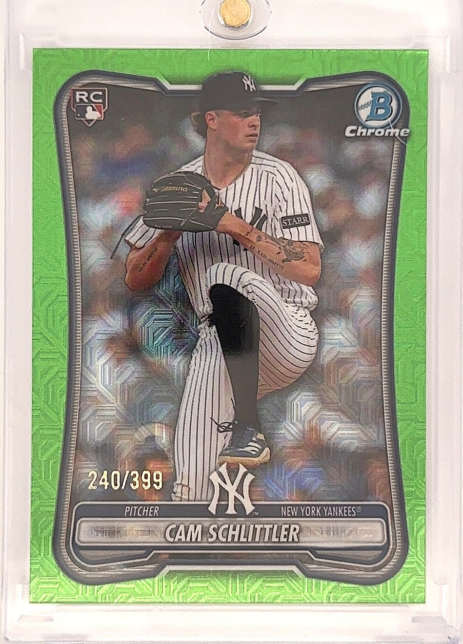 2026 Bowman Cam Schlittler /399 [Neon Green Mojo] #53 — front