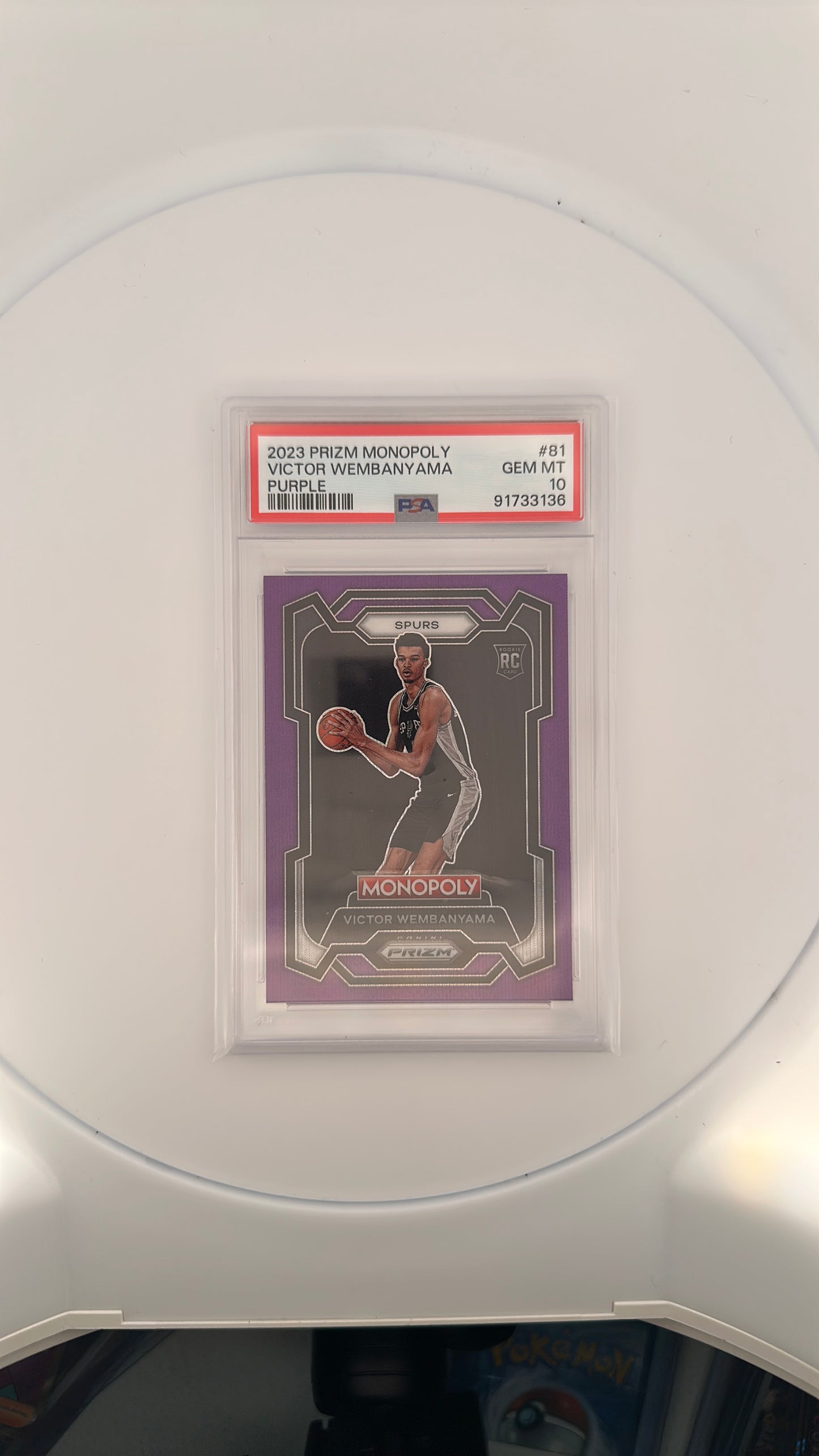 Victor Wembanyama 2023 Monopoly RC Purple Prizm Monopoly — front
