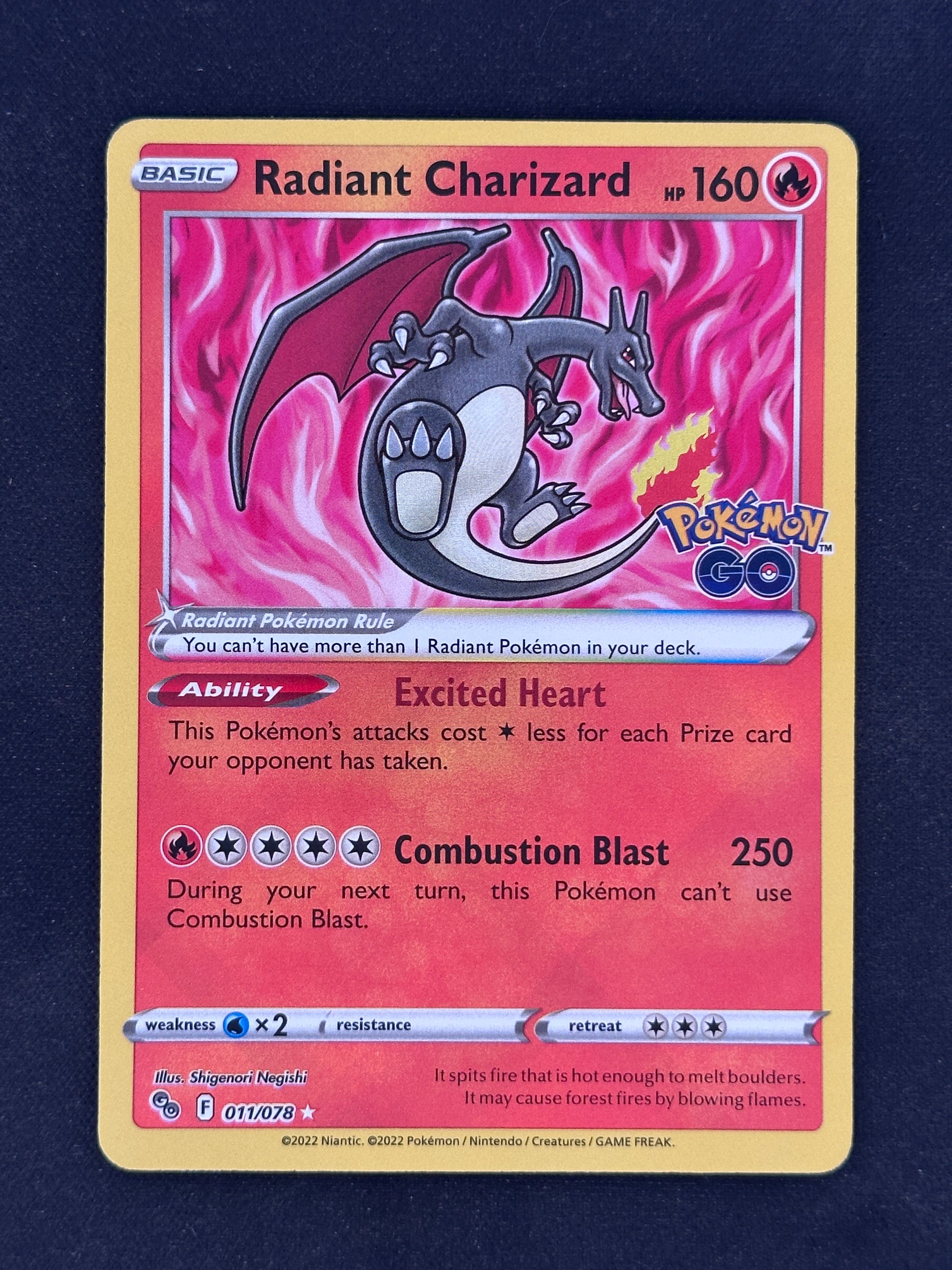 Radiant Charizard Pokemon GO #011/078 — front