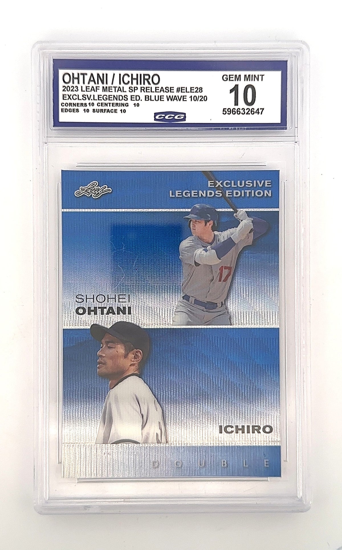 2023 Leaf Shohei Ohtani Shohei Ohtani / Ichiro [Blue Wave] #ELE-28 — front