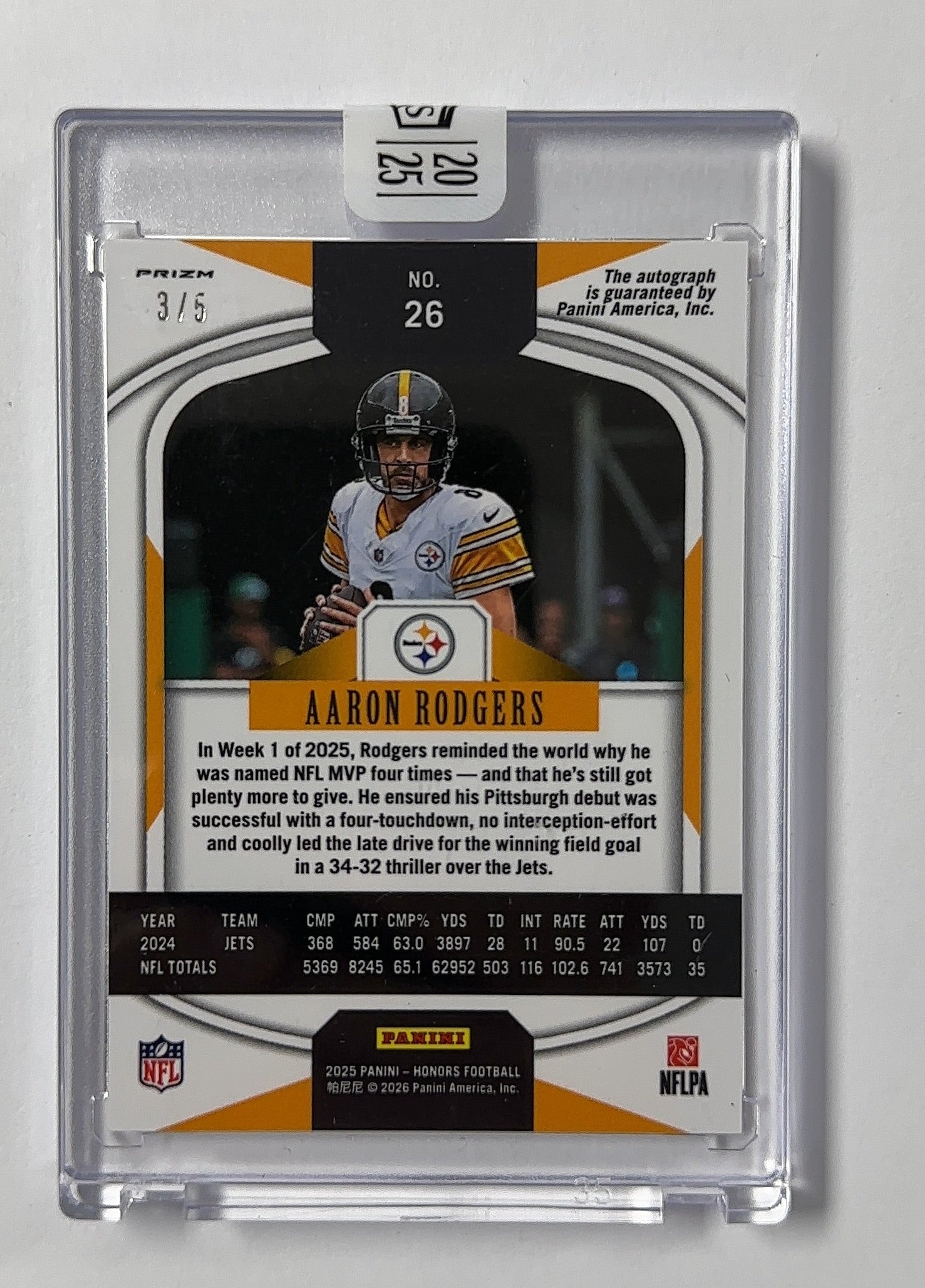 Aaron Rodgers Honors — back