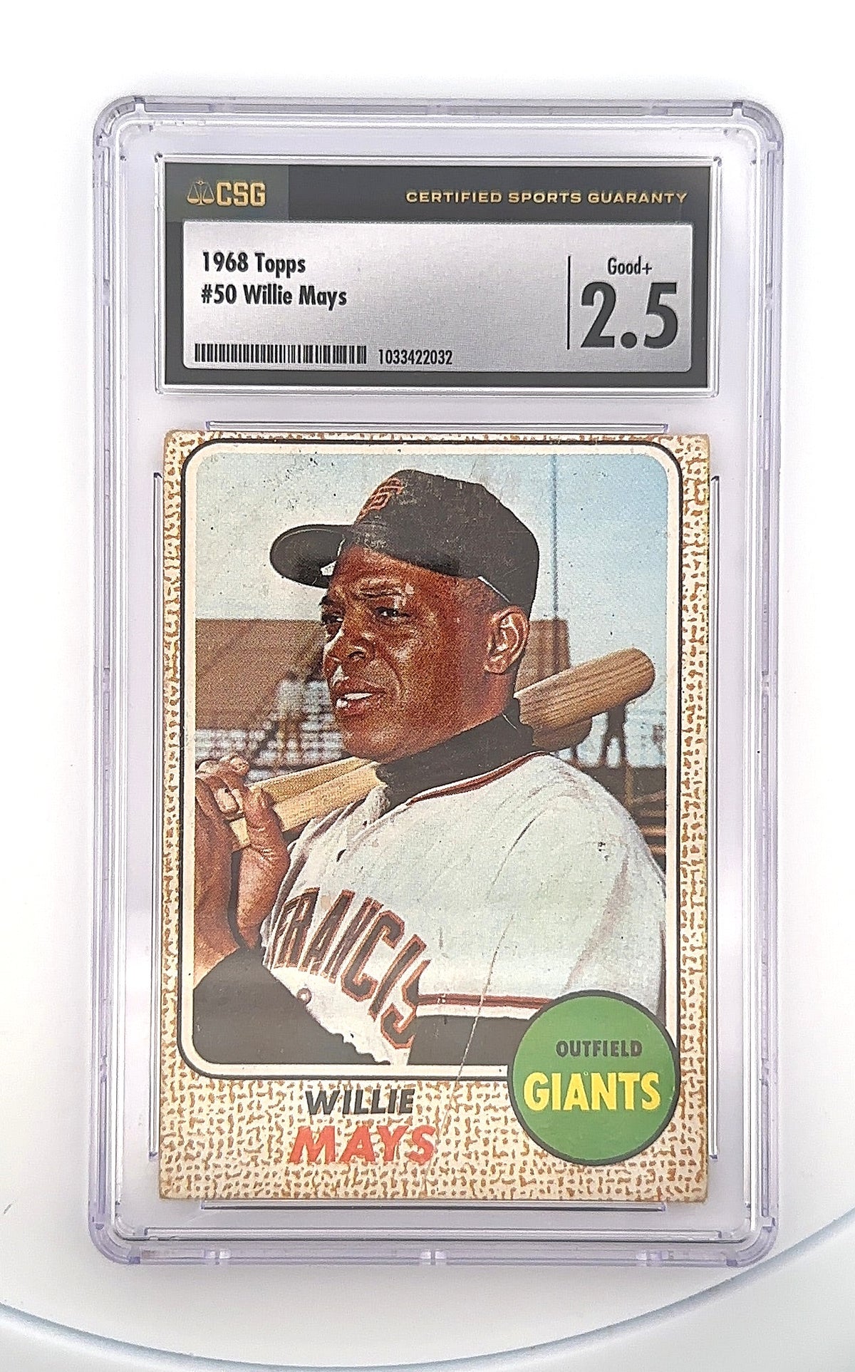 1968 Topps Willie Mays #50 CSG 2.5 — front