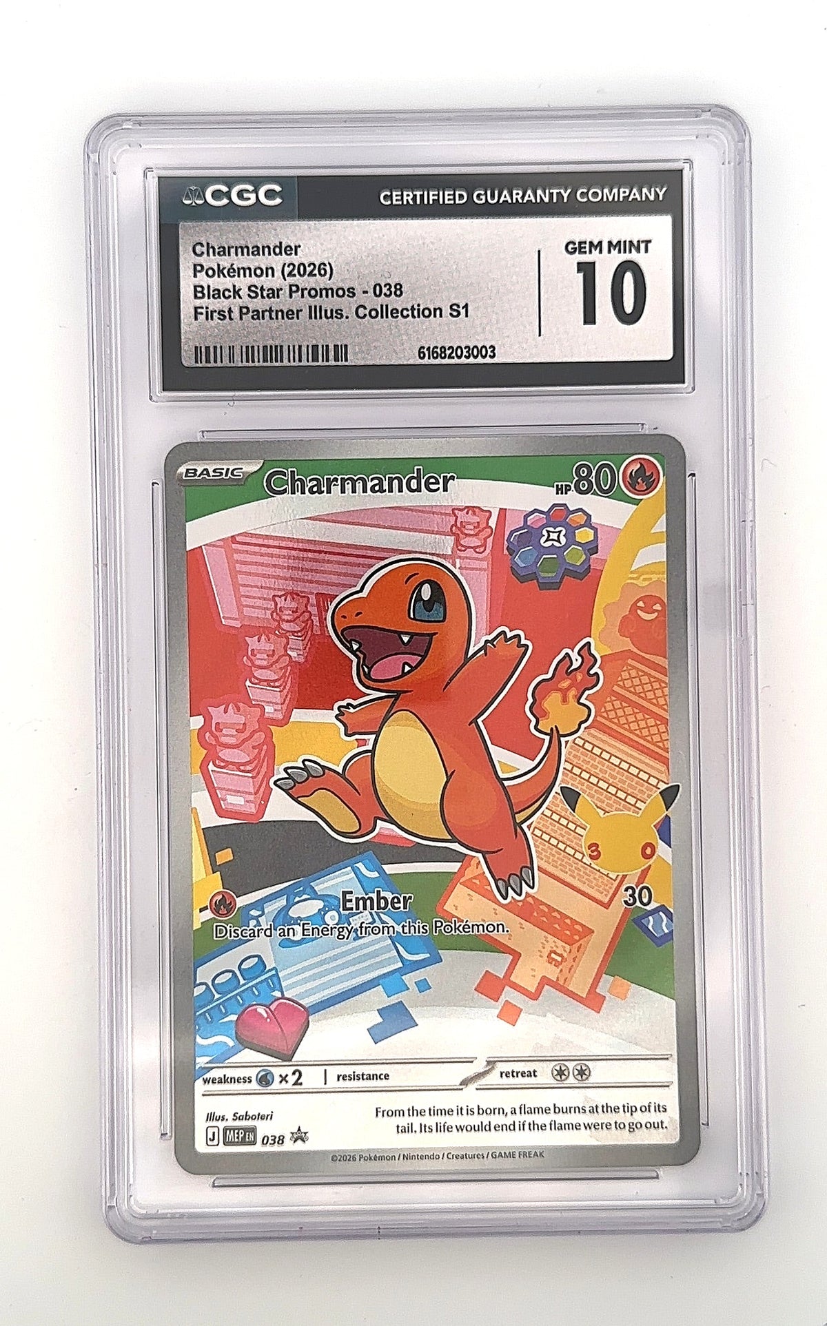 Charmander - 038 #038 CGC PRISTINE 10 — front