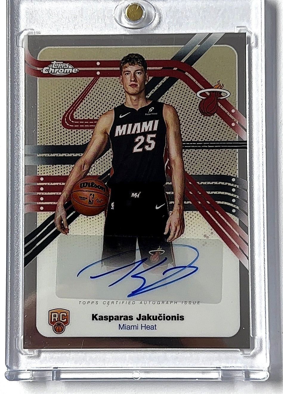 2025 Topps Chrome Next Stop Signature Kasparas Jakucionis #NS-KJ RC AUTO — front