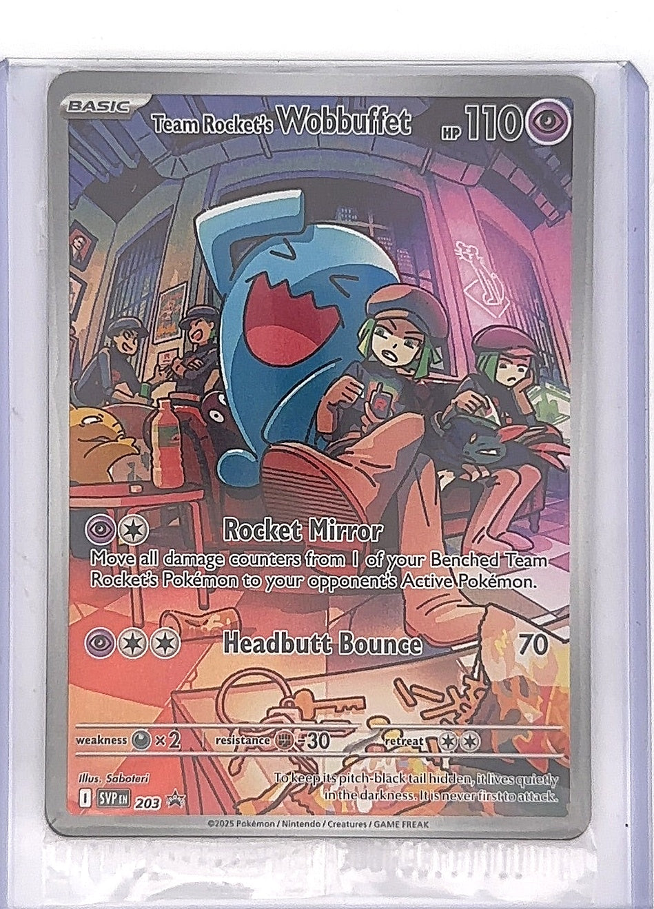 Team Rocket's Wobbuffet #203 — front